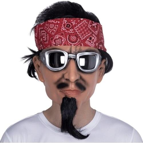 Funny Casual Dress Up Face Mask Halloween Party Cosplay Costume Props Japanese Samurai Headgear