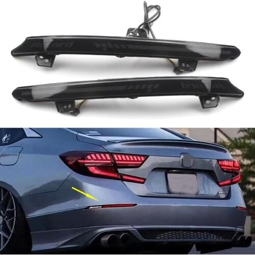 For Honda Accord 10th 2018 2019 2020 Alphabet Style Smoke LED Rear Bumper Tail Light