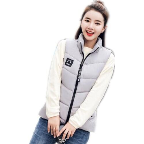 Plus Size 4XL Fashion Streetwear Womens Vest 2018 Autumn Winter Women Short Waistcoat Stand-Collar Slim Winter Vest Mujer Q772