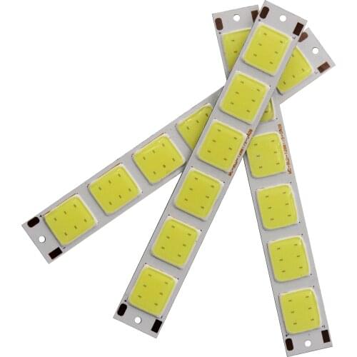 10pcs 2018 new 129mm 17.5mm 6 grids flexible led cob strip bulb light cold white cob led strip source for diy car light