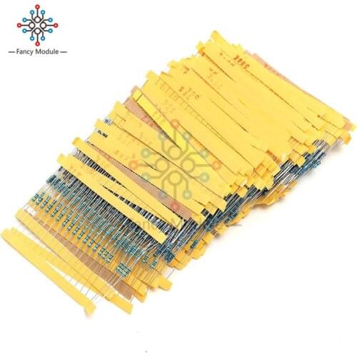 2600pcs 130 Values 1/4W 0.25W 1% Metal Film Resistors Assorted Pack Kit Assortment Set Lot