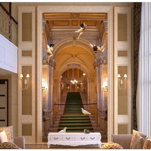 Custom 3D wallpaper, angel staircase mural for the entrance, living room backdrop vinyl papel de parede