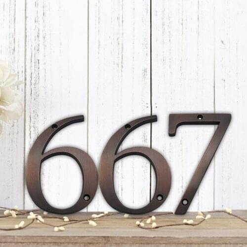 4 in 101mm House Number Door Address Number Zinc Alloy Screw Mounted Outdoor Address Sign #0-9 VENETIAN BRONZE Color