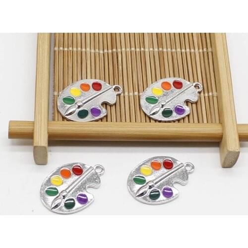 5pcs personality charm antique silver color drawing board metal pendant painter artist palette jewelry DIY jewelry making access