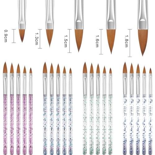 5pc/set Nail Art Line Painting Brush Acrylic Nail Gel Brush Stripe Flower Painting Carving Line Pen Manicure Tools UV Gel Kit