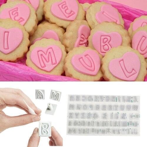 64pcs/set Plastic Alphabet Letters Fondant Cookie Cutter Cake Decorating Tool Letter Symbol Cake Mold Cake Decoration 2