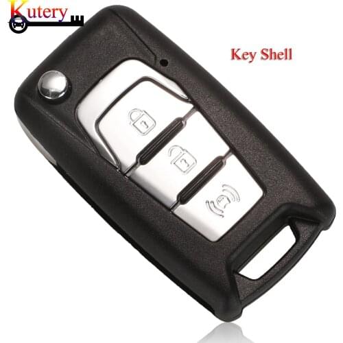 Kutery 10PCS/Lot Smart Car Key Shell For Ssangyong Korando New Actyon C200 2016 2017 3Buttons Case Cover With TOY40 Uncut Blade