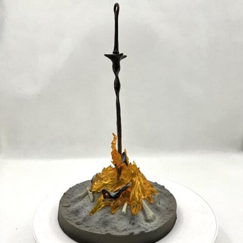 23cm Dark Souls Figure Dark Souls Bonfire 1/6 Scale LED ILLUMINATION Light-up Statue PVC Action Figure Toys Glow Sword Figurine