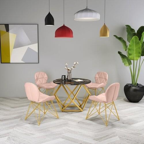 Customizable Nordic Minimalist Leisure Household Dining Chair with Backrest Make-up Chair Single Sofa Fabric Leather Chairs