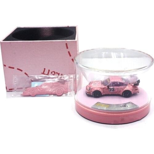 1/64 Porsche Pink pig door open limited edition collectible metal car model gift