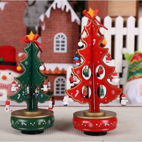 Red Green Xmas Tree Music Box New Year Gift Box Rotating Christmas Tree Christmas Gift for Child Friend Adornos Navidad