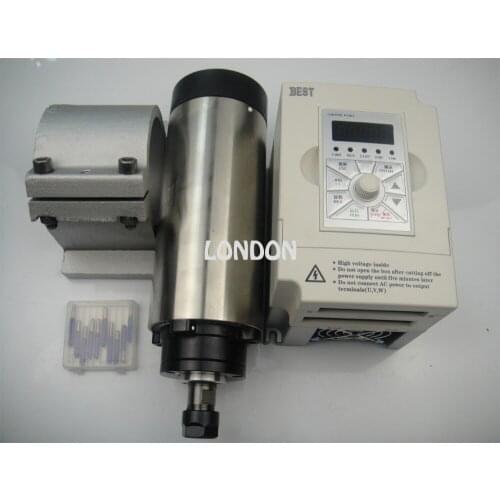 CNC spindle kit ER16 1.5KW air cooling spindle +1.5KW VFD inverter+spindle support+10 pieces cnc engraving bits