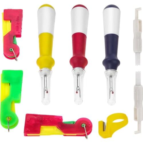 8pcs Sewing Tools Set Sewing Machine Threading Kits Eye-catching Threader Ring Thread Cutter Seam Ripper Craft Lady Gift Hicello