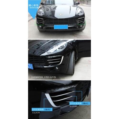 Fit for Porsche Macan a day for refitting fog lamp carbon fiber trim stainless steel jewelry accessories