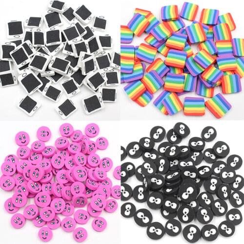 100g/Lot Polymer Clay Mobile Slices Rainbow Eyes Hot Hot Soft Clay Sprinkles for DIY Crafts Making Toys Filling Accessories