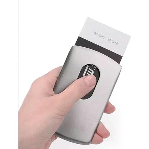 Stainless Stee Moving Portable Business Card Box Holder Attractive Name Card Case Accessory Business Card Box Holder Convenient