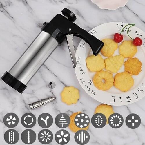 Cookie Press Maker Biscuits Gun Icing Sets Stainless Steel Pastry Piping Nozzle Kits Dessert Cake Decorating Baking Tools