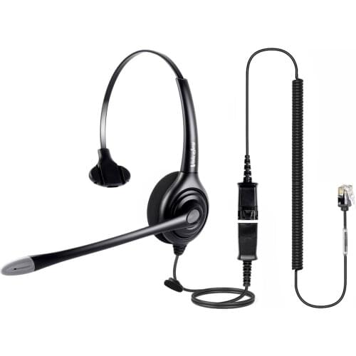 Professional headset with Anti-noise Microphone Call Center Headphones/headset with RJ9 RJ10/RJ11 Plug and Quick Disconnect Cord