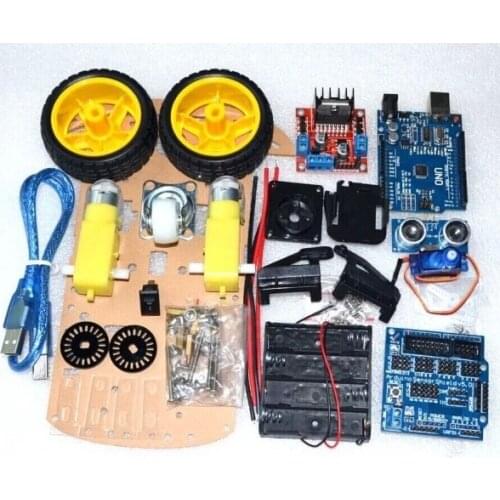 Avoidance Rastreamento Motor RC O Chassis Do Carro Robô Inteligente Para Arduino 2WD Ultrasonic Iniciado Aprendizagem Kit Veloci