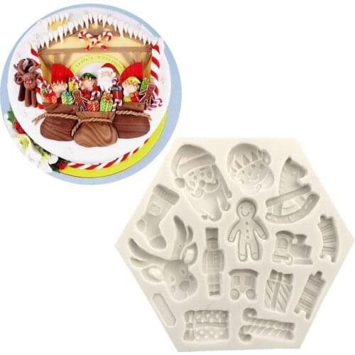 Christmas deer Snowman shape silicone mould for soap fondant molds DIY cake decorating tools