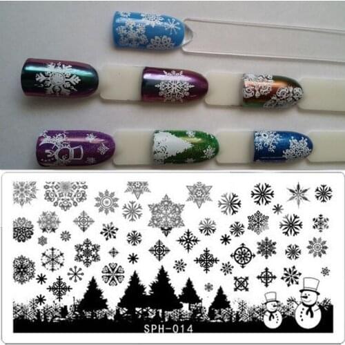 Christmas&Snowflakes Pattern Nail Stamping Plates Image Konad Stamping Nail Art Manicure Template Nail Stamp Tools 1 Pc 6*12CM