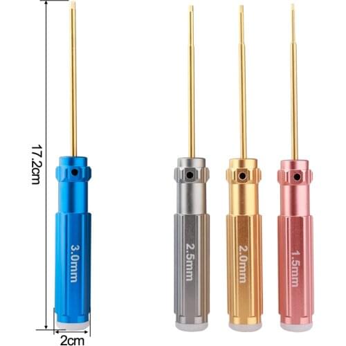 Hex Screwdrivers 4PCS Key Driver Tool Set 1.5mm 2mm 2.5mm 3mm for RC Hobby Model Car/Heli HSP Alloy Aluminum Tools Kits