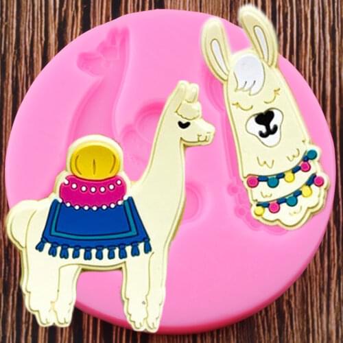 Llama Silicone Molds 3D Animals Alpaca Cupcake Topper Fondant Mould Cake Decorating Tools Candy Clay Chocolate Gumpaste Moulds