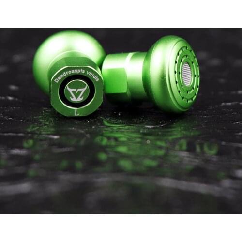 TONEKING Dendroaspis Viridis Three Diaphragm Dynamic Metal HIFI Earbud Physical Frequency Division Earphone With MMCX Cable