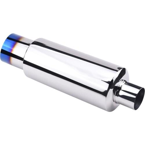 Evil energy Universal Fit Muffler Exhaust Tip Polished Stainless Steel Tip And Silencer 2.0 "inlet To 3"outlet Exhaust Pipe