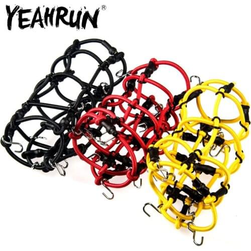 YEAHRUN Multicolor Elastic Rubber Rope Luggage Rack Net for TRX4 D90 D110 Axial Scx10 90046 1/10 RC Crawler Car Decoration Parts