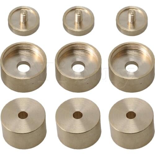 Yibuy 3PCS Gold Copper Trumpet Finger Buttons Aggravation Upper Lower cover