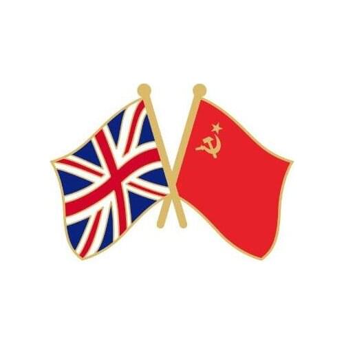 United Kingdom & USSR FriendshipFlag Badge Flag Brooch National Flag Lapel Pin International Travel Pins Collections