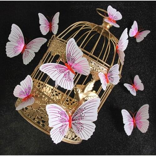 Gold Butterfly Magnetic Butterfly Fridge Sticker PVC Creative Decoration Accessories 3d Stereo Butterfly Crafts Factory Direct