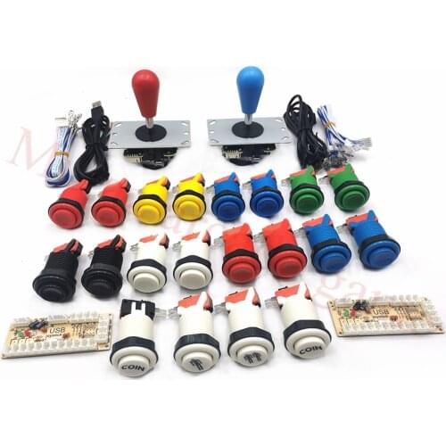 2 player arcade kit zero delay arcade usb encoder to PC Rasberry Pi happ style button with sanwa joystick for arcade cabinet