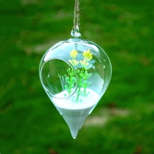 8*13cm Cone Shaped Hanging Terrarium Vase Wedding Decorative Diameter=8cm Height=13cm Hanging Glass Home Decoration