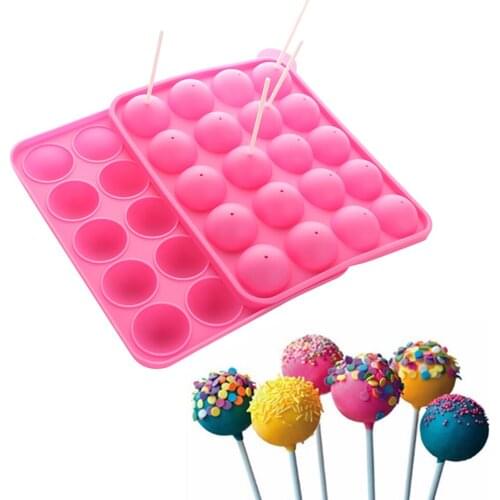 20 Hole Chocolate Ball Cake Biscuit Maker DIY Baking Tool Silicone Pop-up Lollipop Mold Lollipop Cake Mold