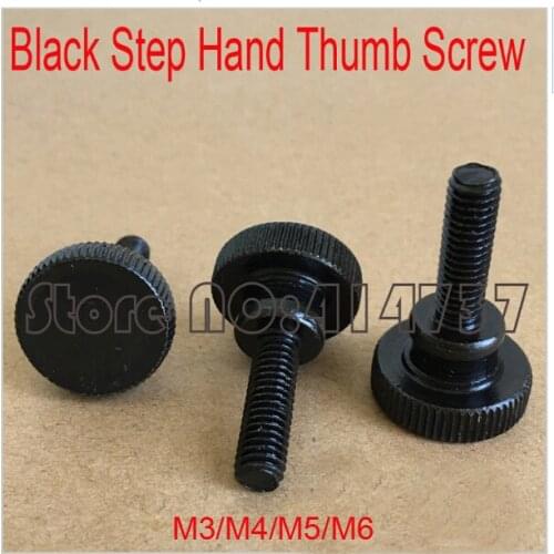 20 Pcs/Lot High Quality M3/M4/M5/M6 Black Step Hand Thumb Screw /Round Head Knurling Hand Twist Screw/Hand Tighten Screws