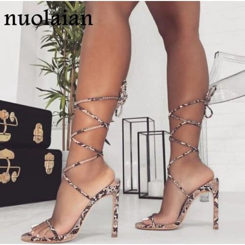 2020 Womens Leather Party High Heel Shoes Woman Summer Pumps Ladies Platform Chaussure Gladiator High Heels Pump Shoe 11CM