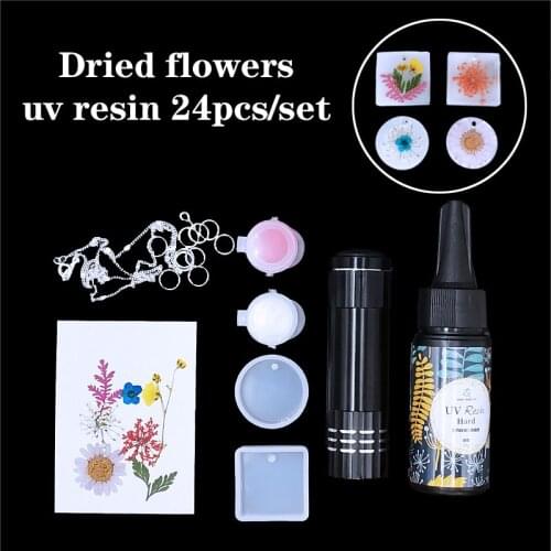 24Pcs/Set UV Resin Casting Mold Kit Pendant Silicone Mould Making epoxy resin molds for Jewelry DIY pearls and jewels