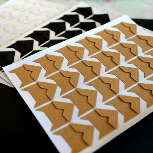 24Pcs/Sheet Protect Photo Stickers DIY Handmade Corner Sticker Student Supplies Diary Decor Albums Decoration Multicolor