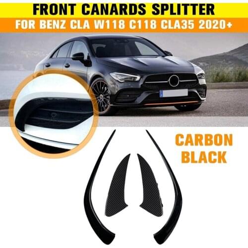 4Pcs Carbon Fiber Car Front&Rear Bumper Splitter Spoilers Canard Trim for Mercedes-Benz CLA C118 CLA200 260 2020