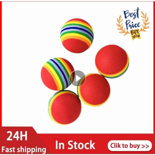 5pcs Cat Toy Ball Creative Colorful Interactive Cat Pom Chew Toy Interactive Durable Funny Safe Cat Toys Ball Pet Supplies