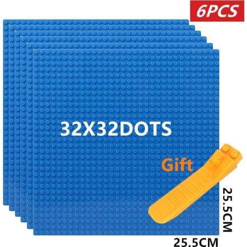 32x32 32X16 Dots Base Plates 6Pcs Set Classic Brick Baseplate Compatible with All Major Brand Building Blocks Constructor Plate