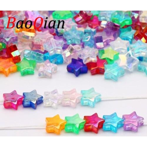 Optional Color 50/100pcs Star Shape Acrylic Loose Beads For Jewelry Making Necklace Bracelet Accessories DIY Beaded 10mm