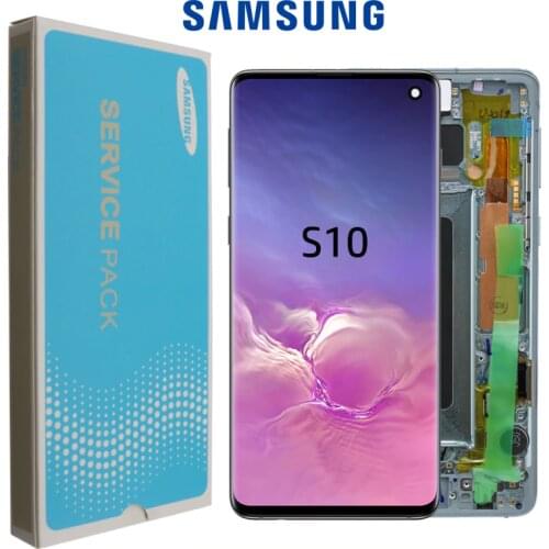 Original 6.1'' AMOLED For SAMSUNG Galaxy S10 G973F/DS G973U G973 SM-G973 Display Touch Screen Digitizer Replacement+Service pack