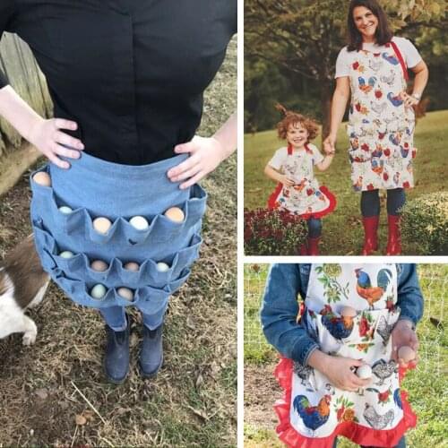 S/M/L Egg Collection Apron Multi-pocket Shatter-resistant Skirt Multiple Styles For Picking Up Eggs Convenient Practical