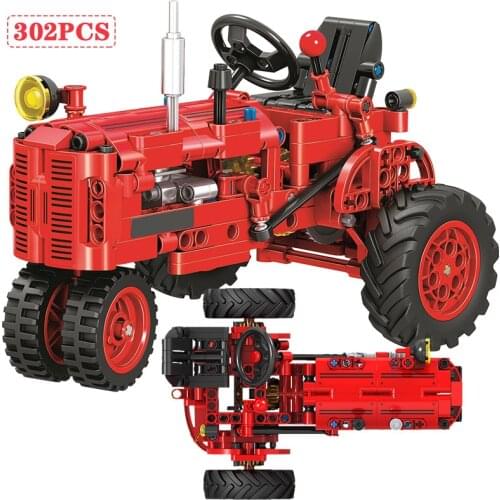 City Classical Tractor Walking Tractor Model Building Block Technic Truck DIY Car Bricks Enlightenment Toys for boys