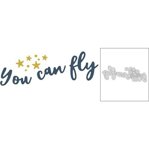 2020 Hot New You Can Key English Word Little Twin Stars Metal Cutting Dies and Foil For Scrapbooking Card Paper Making no stamps