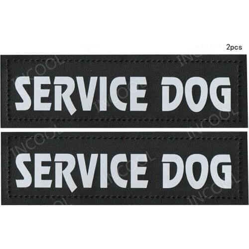 2 PCS SERVICE DOG PVC Rubber Patch Tactical Military Patches Combat Badges Hook Back Patches For Dogs Pets Harness Vest