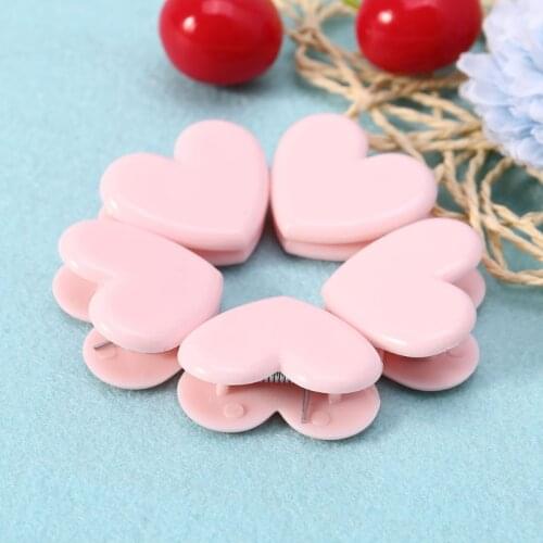 10 pcs/pack cute Pink Heart Mini Paper Clips Kawaii Stationery plastic Clear Binder Clips Photos Tickets Notes Letter